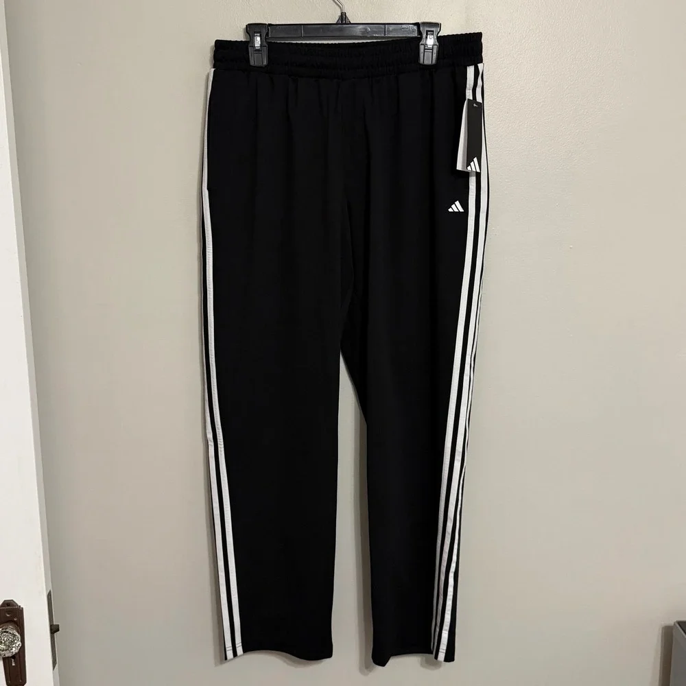 NEW Adidas Mens Large Black White Golf Track Pants ADVR0957